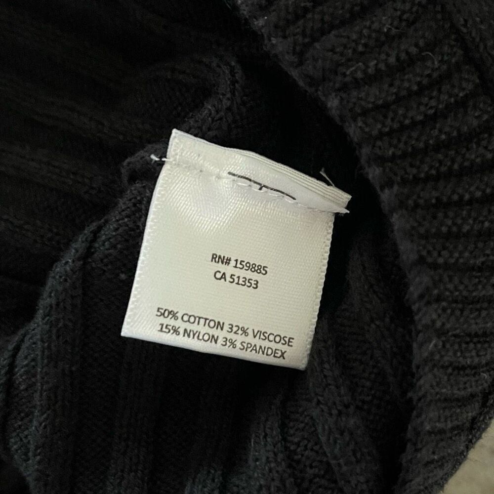 Bobi Black Womens Directional Rib Off Shoulder Pullover Sweater Black Medium NWT - Picture 4 of 4